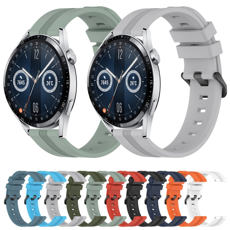 For Huawei Watch GT3 46mm 22mm Concave Striped Slicone Watch Band(Red)