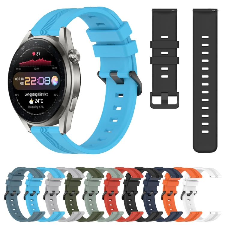 For Huawei Watch 3 Pro 22mm Concave Striped Slicone Watch Band(Black) - free shipping - PMC TechLife - Order now!