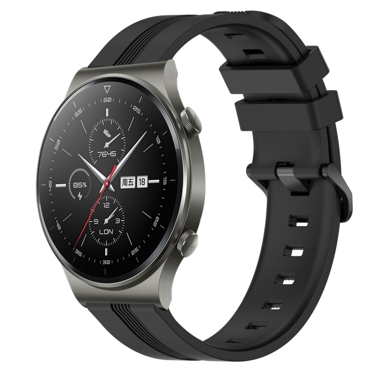 For Huawei GT2 Pro 22mm Concave Striped Slicone Watch Band(Black) - free shipping - PMC TechLife - Order now!