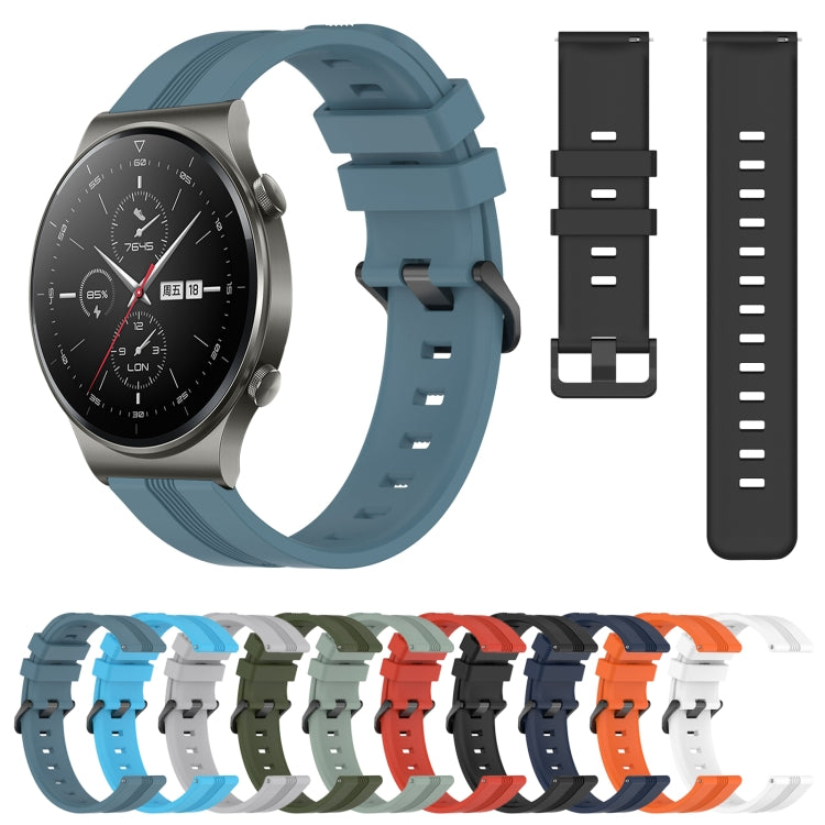 For Huawei GT2 Pro 22mm Concave Striped Slicone Watch Band(Grayish Green)
