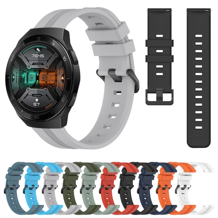 For Huawei Watch GT 2E 22mm Concave Striped Slicone Watch Band(Red)