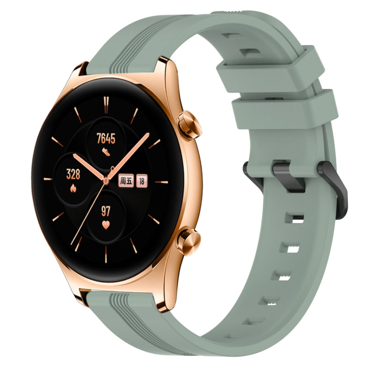 For Honor Watch GS 3 22mm Concave Striped Slicone Watch Band(Grayish Green) - free shipping - PMC TechLife - Order now!