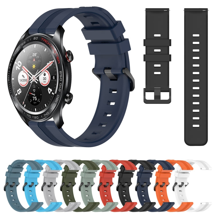 For Honor Watch Dream 22mm Concave Striped Slicone Watch Band(Black) - free shipping - PMC TechLife - Order now!