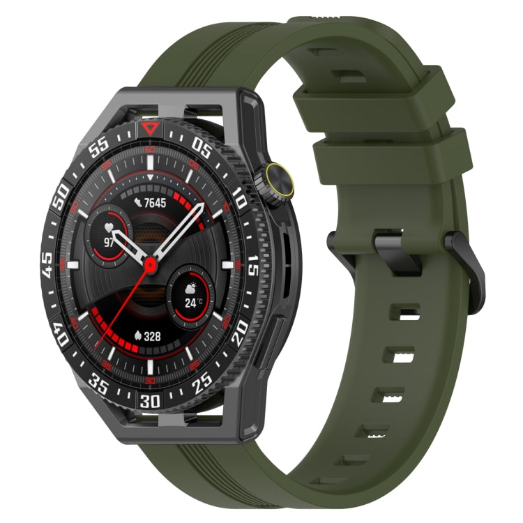 For Huawei Watch GT3 SE 22mm Concave Striped Slicone Watch Band(Army Green) - Watch Bands by PMC TechLife | Online Shopping South Africa | PMC TechLife | Buy Now Pay Later Mobicred