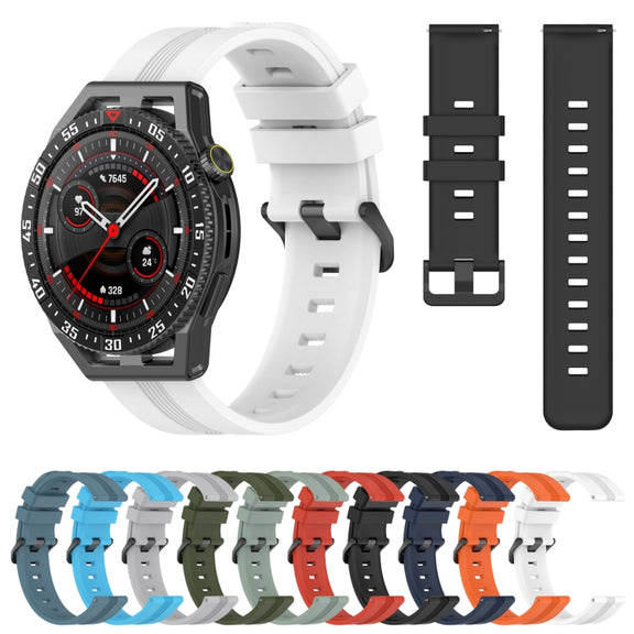 For Huawei Watch GT3 SE 22mm Concave Striped Slicone Watch Band(Navy Blue)