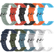 For Amazfit GTS 20mm Concave Striped Slicone Watch Band(Black)
