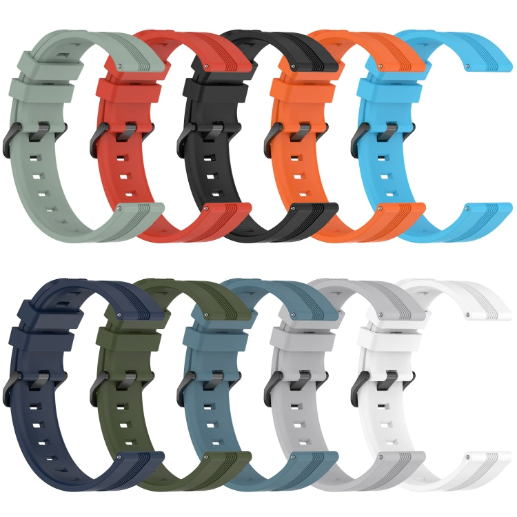 For Amazfit GTS 20mm Concave Striped Slicone Watch Band(Black)