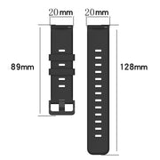 For Amazfit GTS 20mm Concave Striped Slicone Watch Band(Black)