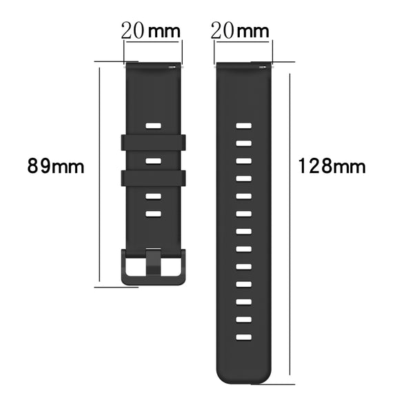 For Amazfit GTS 20mm Concave Striped Slicone Watch Band(Black)