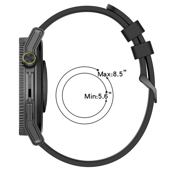 For Amazfit GTS 20mm Concave Striped Slicone Watch Band(Black)