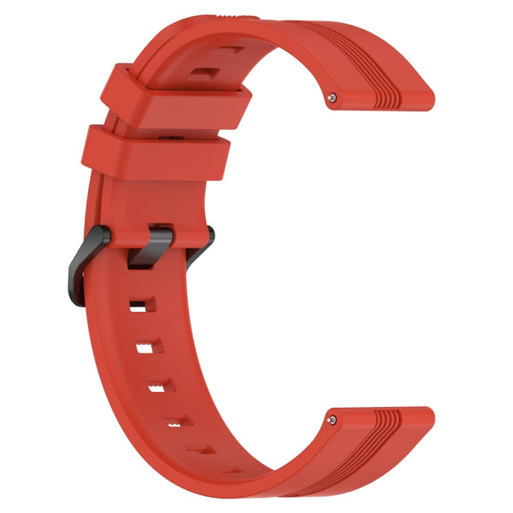 Compatible with Garmin Approach S40 20mm Concave Striped Slicone Watch Band(Red)