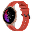 Compatible with Garmin Venu 20mm Concave Striped Slicone Watch Band(Red)