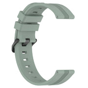 Compatible with Garmin Venu SQ 20mm Concave Striped Slicone Watch Band(Grayish Green)
