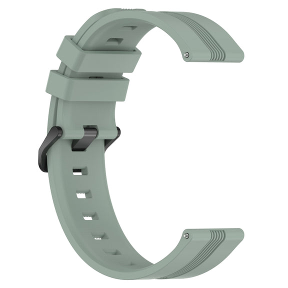 Compatible with Garmin Venu SQ 20mm Concave Striped Slicone Watch Band(Grayish Green)