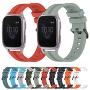 Compatible with Garmin Venu SQ 20mm Concave Striped Slicone Watch Band(Grayish Green)