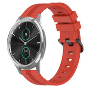 Compatible with Garmin Garminmove Luxe 20mm Concave Striped Slicone Watch Band(Red)