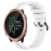Compatible with Garmin Compatible witherunner 645 Music 20mm Concave Striped Slicone Watch Band(White)