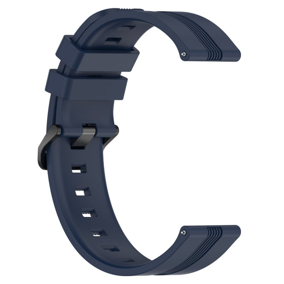Compatible with Garmin Compatible witherunner Sq2 20mm Concave Striped Slicone Watch Band(Navy Blue)