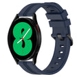 For Samsung Galaxy Watch4 44mm 20mm Concave Striped Slicone Watch Band(Navy Blue)