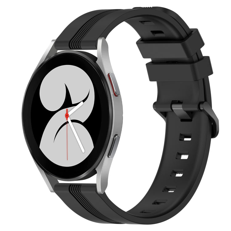 For Samsung Galaxy Watch4 40mm 20mm Concave Striped Slicone Watch Band(Black) - free shipping - PMC TechLife - Order now!