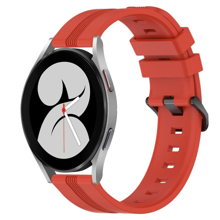 For Samsung Galaxy Watch4 40mm 20mm Concave Striped Slicone Watch Band(Red) - free shipping - PMC TechLife - Order now!