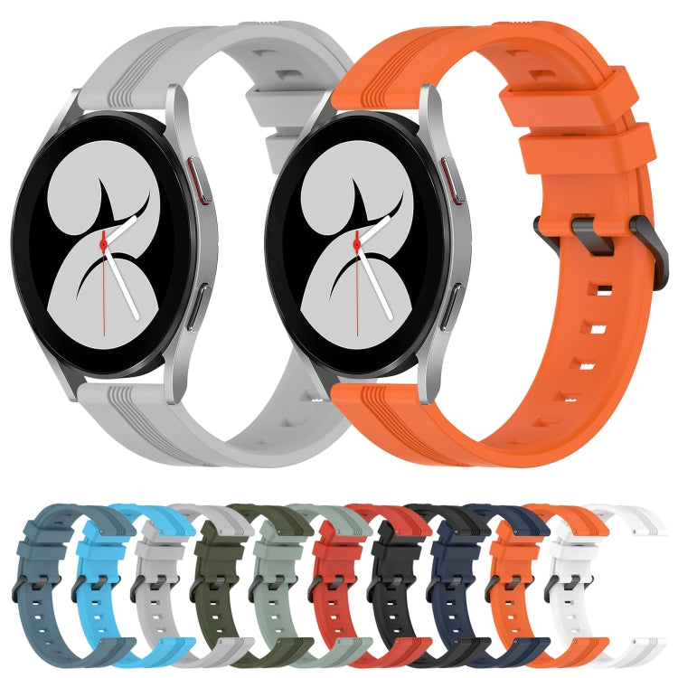 For Samsung Galaxy Watch4 40mm 20mm Concave Striped Slicone Watch Band(Rock Cyan) - free shipping - PMC TechLife - Order now!