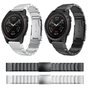 Compatible with Garmin Tactix 7 26mm Tortoise Shell Stainless Steel Watch Band(Black)