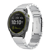 Compatible with Garmin Enduro 26mm Tortoise Shell Stainless Steel Watch Band(Sliver)