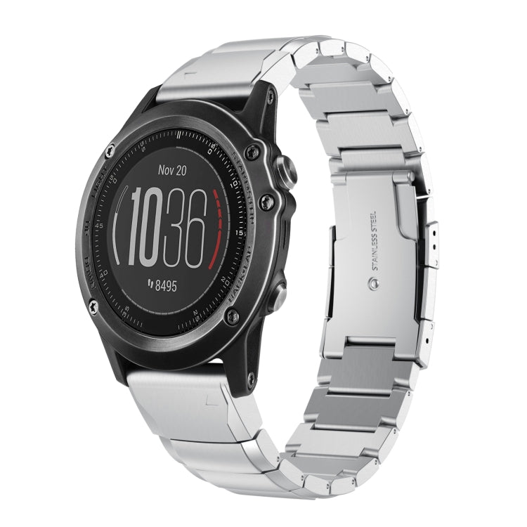 Compatible with Garmin Fenix 3 HR 26mm Tortoise Shell Stainless Steel Watch Band(Sliver) - free shipping - PMC TechLife - Order now!