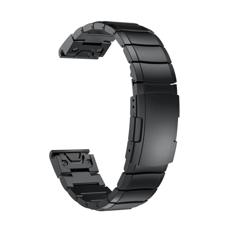 Compatible with Garmin Fenix 7 Sapphire Solar 22mm Tortoise Shell Stainless Steel Watch Band(Black)