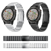 Compatible with Garmin Fenix 6 GPS 22mm Tortoise Shell Stainless Steel Watch Band(Black)