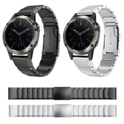 Compatible with Garmin Quatix 5 22mm Tortoise Shell Stainless Steel Watch Band(Black)