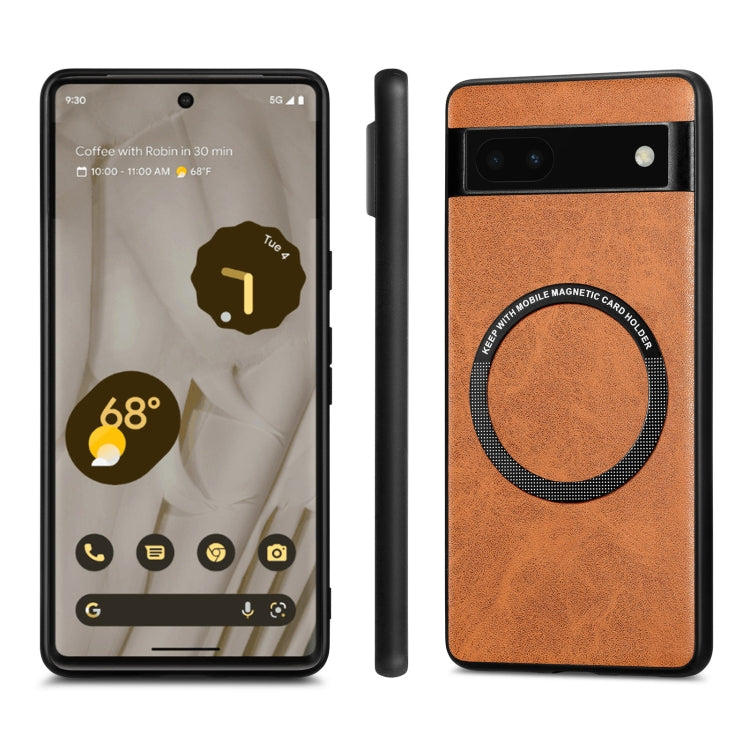 For Google Pixel 6A Solid Color Leather Phone Case(Brown) - Google Cases by PMC Jewellery | Online Shopping South Africa | PMC Jewellery | Buy Now Pay Later Mobicred