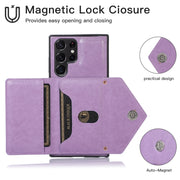 For Samsung Galaxy S23 Ultra 5G Cross-body Wallet Card Bag Leather Phone Case(Purple)