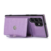 For Samsung Galaxy S23 Ultra 5G Cross-body Wallet Card Bag Leather Phone Case(Purple)