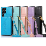 For Samsung Galaxy S23 Ultra 5G Cross-body Wallet Card Bag Leather Phone Case(Purple)