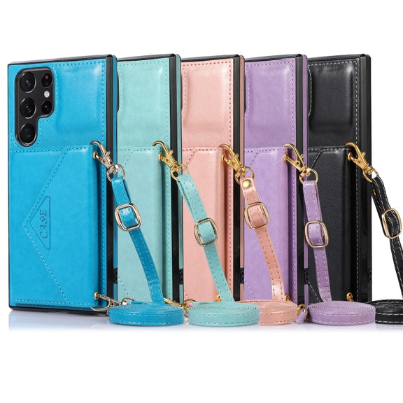 For Samsung Galaxy S23 Ultra 5G Cross-body Wallet Card Bag Leather Phone Case(Purple)