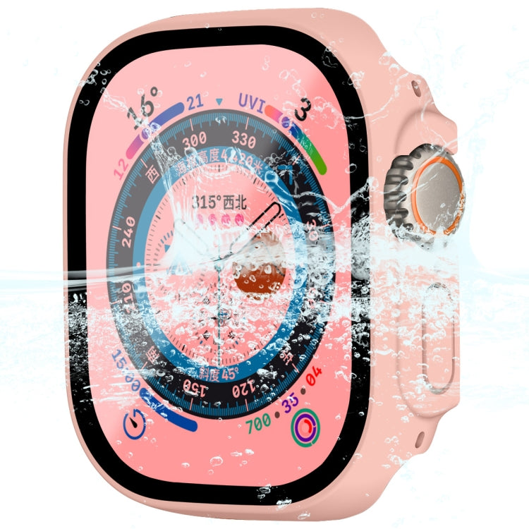 For Apple Watch Ultra / Ultra 2 49mm ENKAY Hat-Prince Waterproof Full Coverage PC Frame + 9H Tempered Glass Case(Pink) - Watch Cases by ENKAY | Online Shopping South Africa | PMC TechLife | Buy Now Pay Later Mobicred