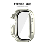 For Apple Watch Ultra / Ultra 2 49mm ENKAY Hat-Prince Water-resistant Full Coverage PC Frame + 9H Tempered Glass Case(Pink)