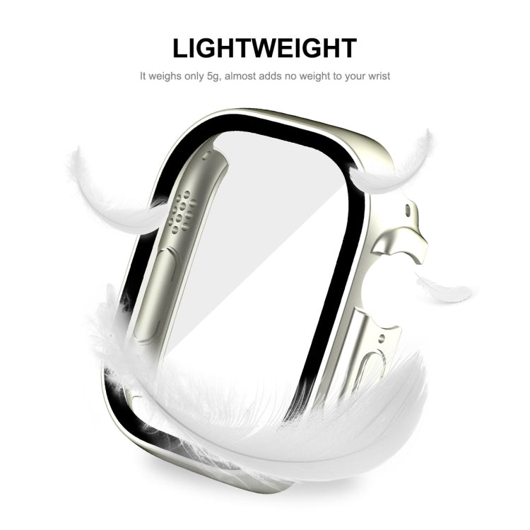 For Apple Watch Ultra / Ultra 2 49mm ENKAY Hat-Prince Waterproof Full Coverage PC Frame + 9H Tempered Glass Case(White) - Watch Cases by ENKAY | Online Shopping South Africa | PMC TechLife | Buy Now Pay Later Mobicred
