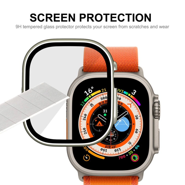 For Apple Watch Ultra / Ultra 2 49mm ENKAY Hat-Prince Waterproof Full Coverage PC Frame + 9H Tempered Glass Case(White) - Watch Cases by ENKAY | Online Shopping South Africa | PMC TechLife | Buy Now Pay Later Mobicred