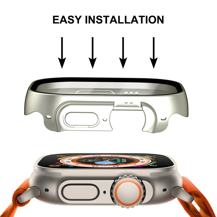 For Apple Watch Ultra / Ultra 2 49mmENKAY Hat-Prince Waterproof Full Coverage PC Frame + 9H Tempered Glass Case(Dark Blue) - Watch Cases by ENKAY | Online Shopping South Africa | PMC TechLife | Buy Now Pay Later Mobicred