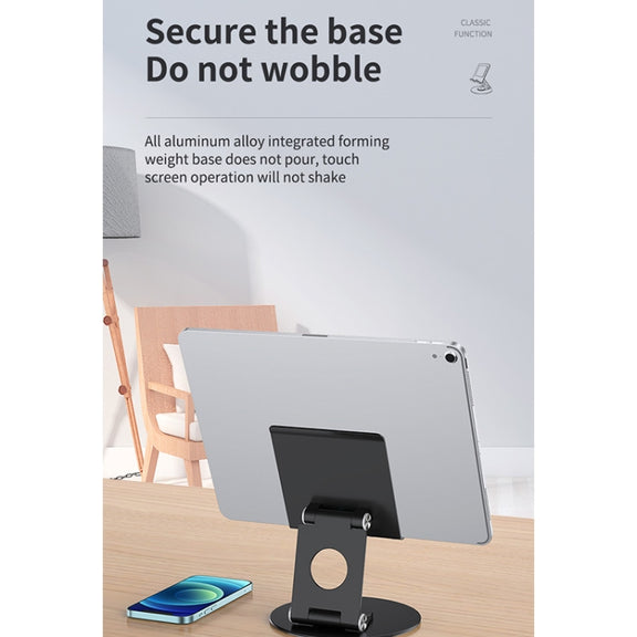 JUNSUNMAY 360 Degrees Rotating Foldable Laptop Desktop Holder Height / Angle Adjustable(Silver)