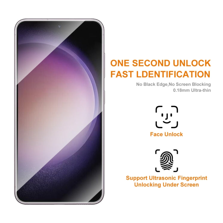 1pc For Samsung Galaxy S23+ 5G ENKAY Hat-Prince 0.18mm Ultra-thin 9H Tempered Glass Film, Support Ultrasonic Fingerprint Unclock