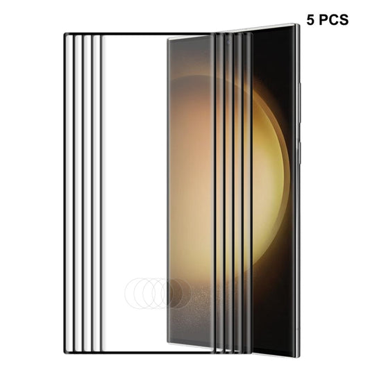 For Samsung Galaxy S23 Ultra 5G 5pcs ENKAY 3D Full Glue Hot Bending Explosion-proof Full Tempered Glass Film - Galaxy S23 Ultra 5G Tempered Glass by ENKAY | Online Shopping South Africa | PMC Jewellery | Buy Now Pay Later Mobicred
