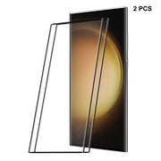 For Samsung Galaxy S23 Ultra 5G 2pcs ENKAY 3D Full Glue Hot Bending Explosion-proof Full Tempered Glass Film, Support Ultrasonic Fingerprint Unclock