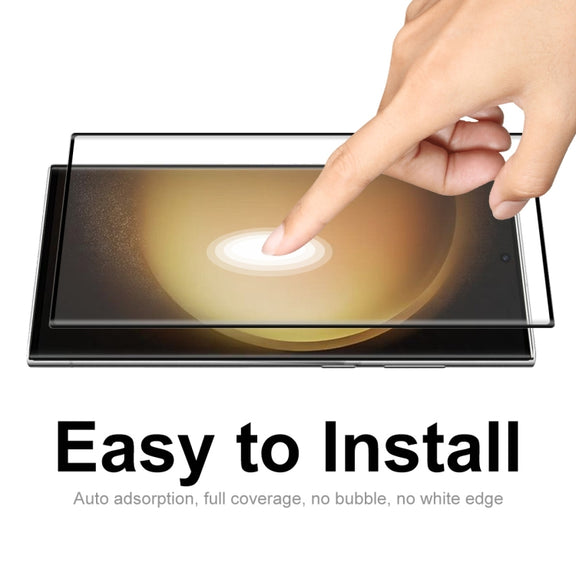 For Samsung Galaxy S23 Ultra 5G 2pcs ENKAY 3D Full Glue Hot Bending Explosion-proof Full Tempered Glass Film, Support Ultrasonic Fingerprint Unclock