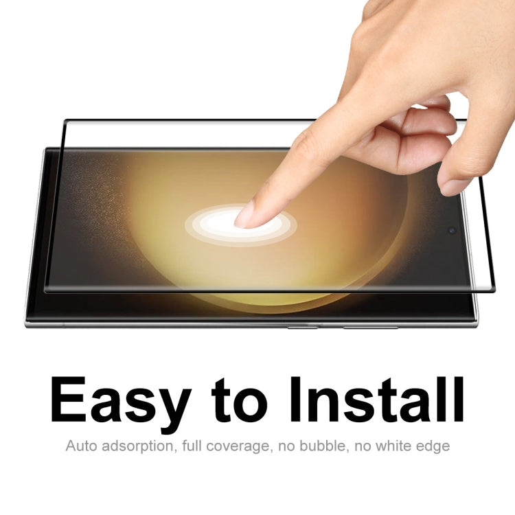 For Samsung Galaxy S23 Ultra 5G 2pcs ENKAY 3D Full Glue Hot Bending Explosion-proof Full Tempered Glass Film, Support Ultrasonic Fingerprint Unclock