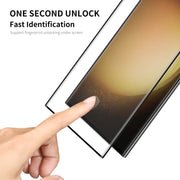 For Samsung Galaxy S23 Ultra 5G 2pcs ENKAY 3D Full Glue Hot Bending Explosion-proof Full Tempered Glass Film, Support Ultrasonic Fingerprint Unclock