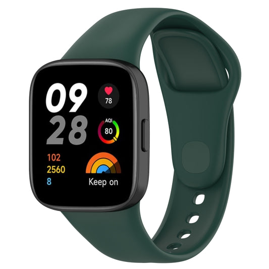 For Redmi Watch 3 Loop Type Solid Color Silicone Watch Band(Dark Green) - Watch Bands by PMC Jewellery | Online Shopping South Africa | PMC Jewellery | Buy Now Pay Later Mobicred